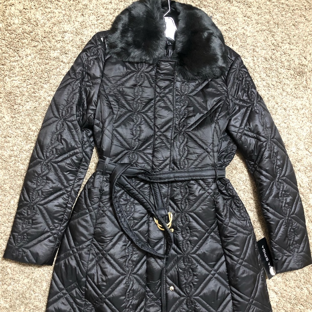 Via Spiga light faux fur women coat